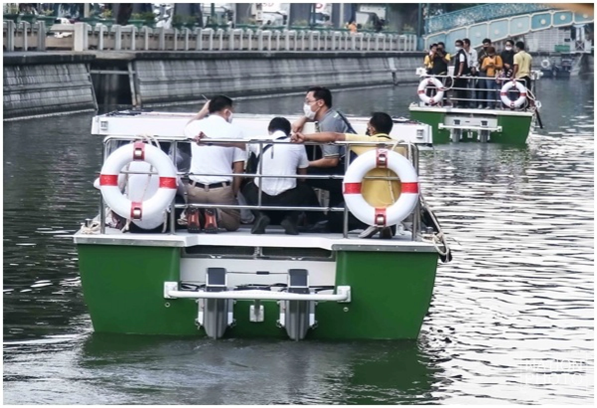 กทม.ทดสอบระบบเรือโดยสารพลังงานไฟฟ้า คลองผดุงกรุงเกษม เชื่อมต่อระบบขนส่งมวลชน 'ล้อ ราง เรือ'