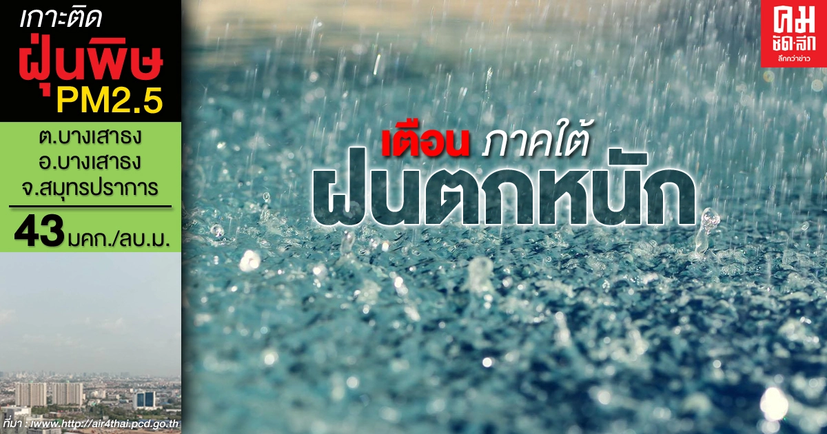 กรมอุตุฯ เผยภาคเหนือ-อีสาน-กลางอากาศเย็นลง ส่วนภาคใต้น่าห่วง เจอฝนตกหนักถึงหนักมาก