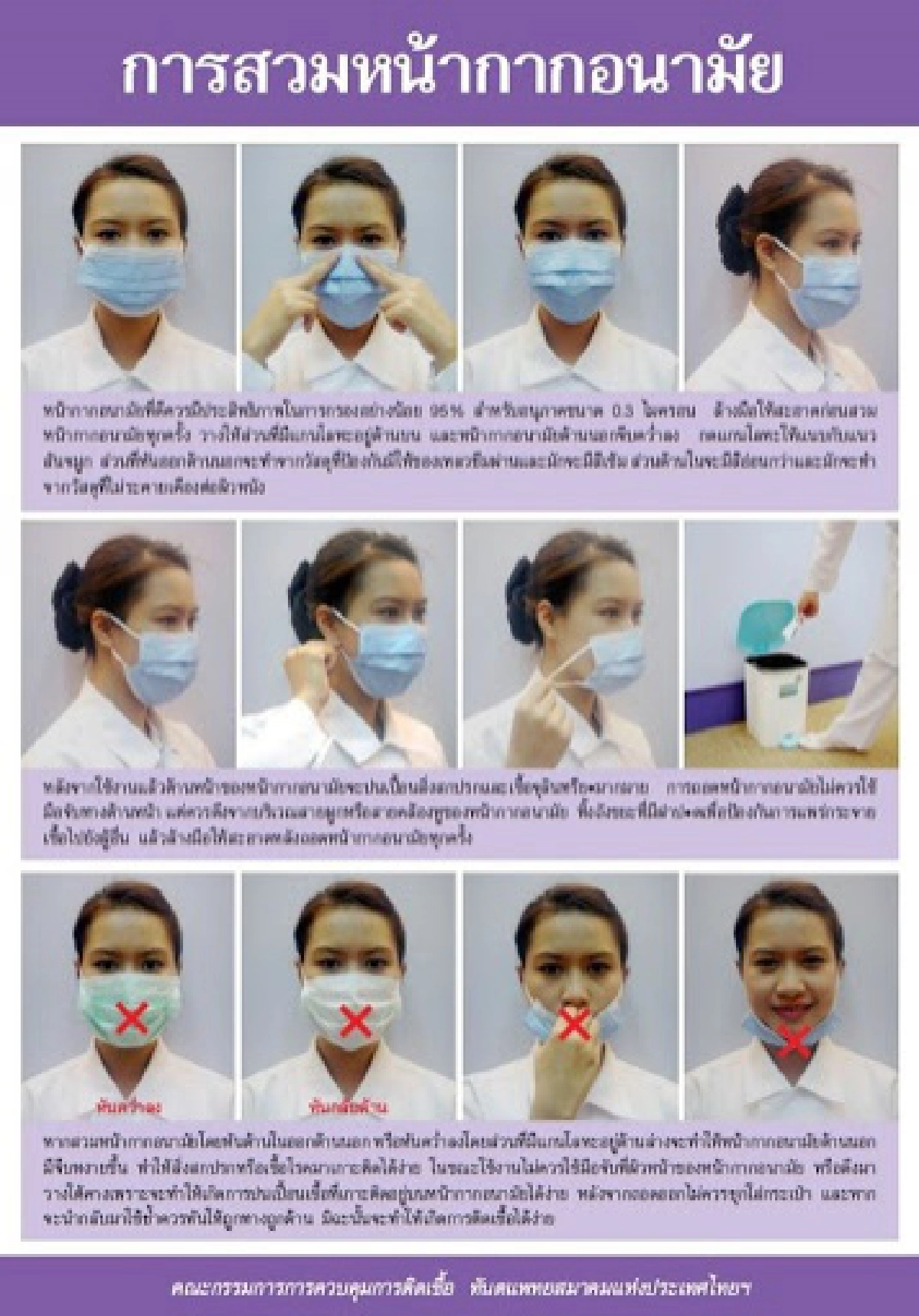 กรมอนามัย แนะใส่หน้ากากให้ถูกวิธีทุกครั้งป้องกันโควิด-19
