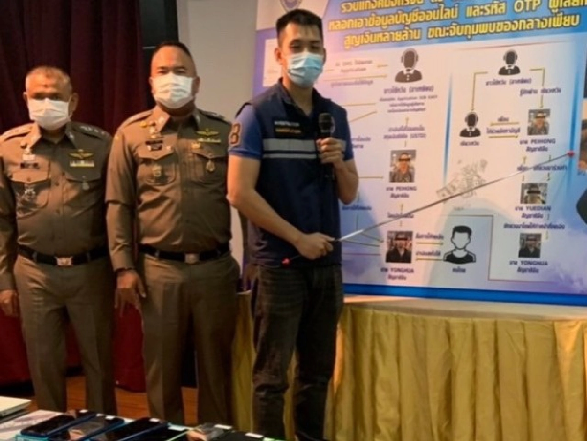 ทลายแก๊งมังกรจีน PHISHING หลอกเอารหัส  OTP และข้อมูลส่วนบุคคลผู้เสียหาย มูลค่าความเสียหายหลายล้านบาท 