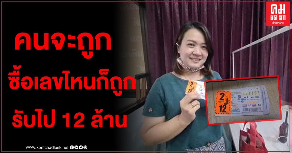สาวสมุทรปราการดวงสุดเฮง ถูกรางวัลที่ 1 รับเงิน 12 ล้าน เผยเรื่องให้โชค จากแบงก์ 20 ที่ตกอยู่กลางถนน สาวสมุทรปราการดวงสุดเฮง ถูกรางวัลที่ 1 รับเงิน 12 ล้าน เผยเรื่องให้โชค จากแบงก์ 20 ที่ตกอยู่กลางถนน