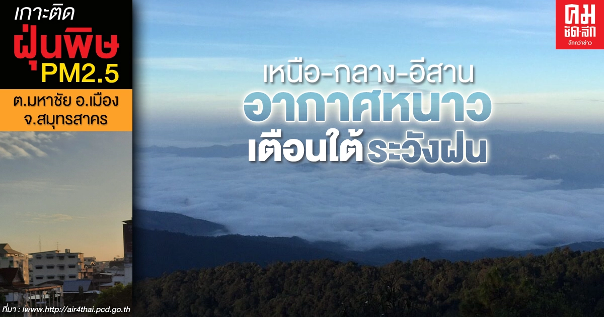 กรมอุตุฯ เผยภาคเหนือ-กลาง-อีสาน อุณหภูมิต่ำสุด 11 องศา เตือนใต้ระวังฝนตก กรมอุตุฯ เผยภาคเหนือ-กลาง-อีสาน อุณหภูมิต่ำสุด 11 องศา เตือนใต้ระวังฝนตก