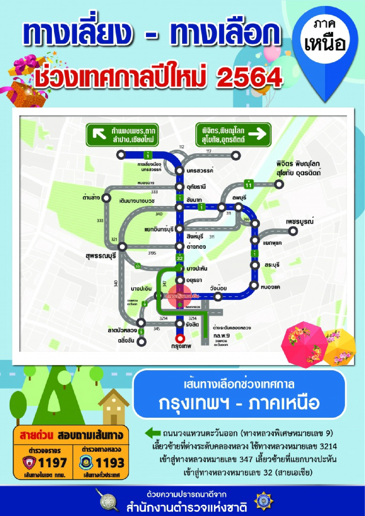 ศปถ.ตร.ห้ามสิบล้อวิ่ง 7 เส้นทาง ช่วงปีใหม่