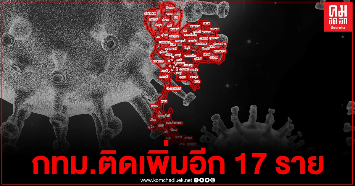 กทม.พบผู้ป่วยติดเชื้อโควิดเพิ่ม 17 ราย กทม.พบผู้ป่วยติดเชื้อโควิดเพิ่ม 17 ราย