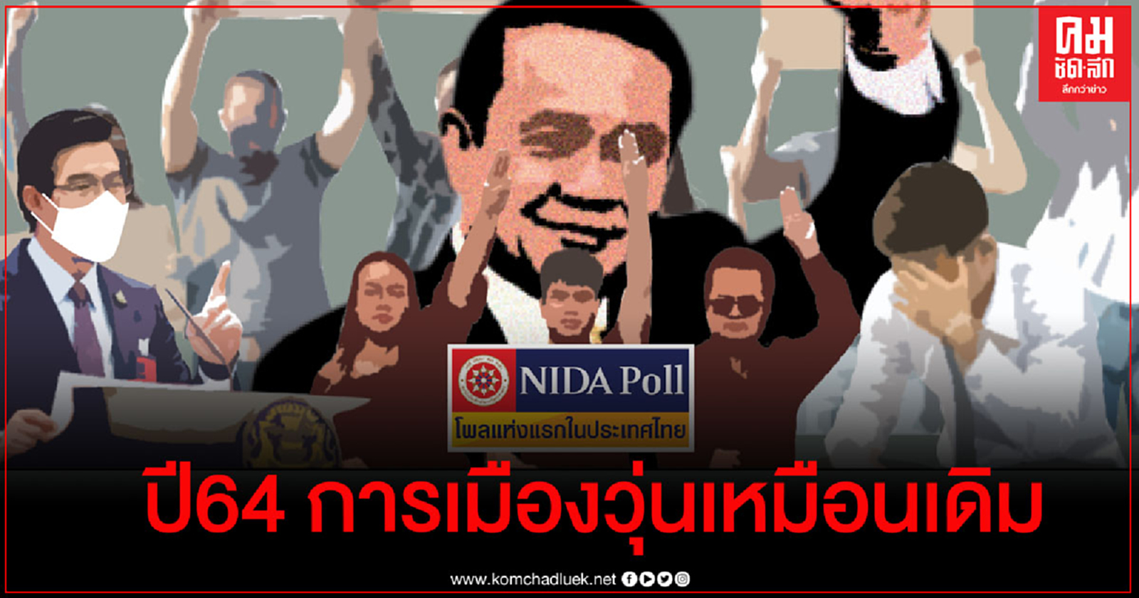 "นิด้าโพล" ปชช.ชี้ ปี64 บ้านเมืองจะวุ่นวายเหมือนเดิม เชื่อ "บิ๊กตู่" นั่งนายกฯยาวตลอดปี 