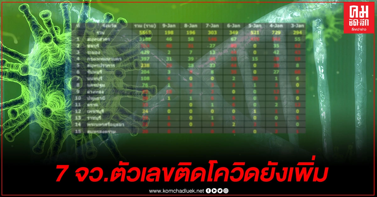 เปิดตัวเลขผู้ติดเชื้อโควิด 15 จังหวัดแรก พบ 7 จังหวัดผู้ป่วยโควิดเพิ่ม ตัวเลขยังเป็นสีแดง