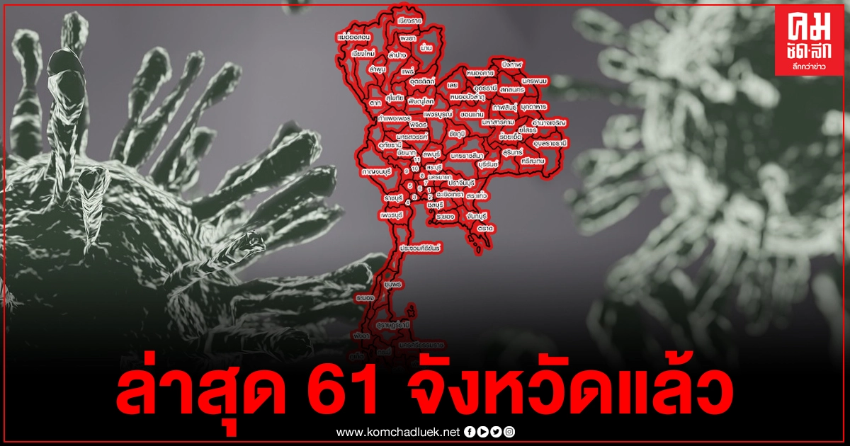 มาแล้ว จังหวัดใหม่ไข่แตก พบติดเชื้อโควิด 3 ราย ทำให้พบจังหวัดติดเชื้อโควิดแล้ว 61 จังหวัด 