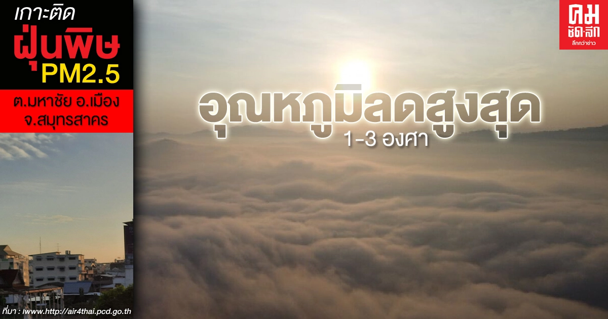 กรมอุตุฯ เผยวันนี้อากาศหนาวเย็น อุณหภูมิลด 1-3 องศา กทม.อุณหภูมิต่ำสุด 18 องศา กรมอุตุฯ เผยวันนี้อากาศหนาวเย็น อุณหภูมิลด 1-3 องศา กทม.อุณหภูมิต่ำสุด 18 องศา