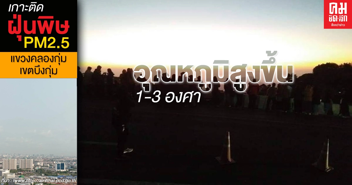 กรมอุตุฯ เผยหลายจังหวัด อุณหภูมิสูงขึ้น 1-3 องศา กรมอุตุฯ เผยหลายจังหวัด อุณหภูมิสูงขึ้น 1-3 องศา