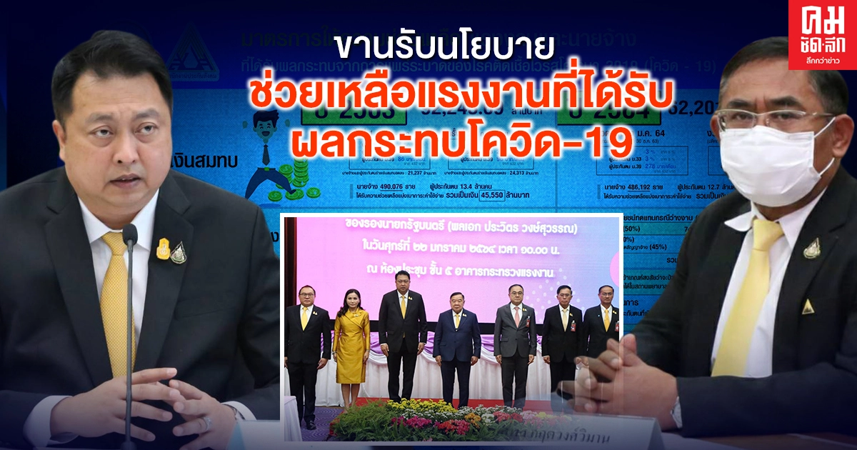 "ประกันสังคม" ขานรับนโยบาย "รองนายกฯ" ช่วยเหลือแรงงานที่ได้รับผลกระทบโควิด-19