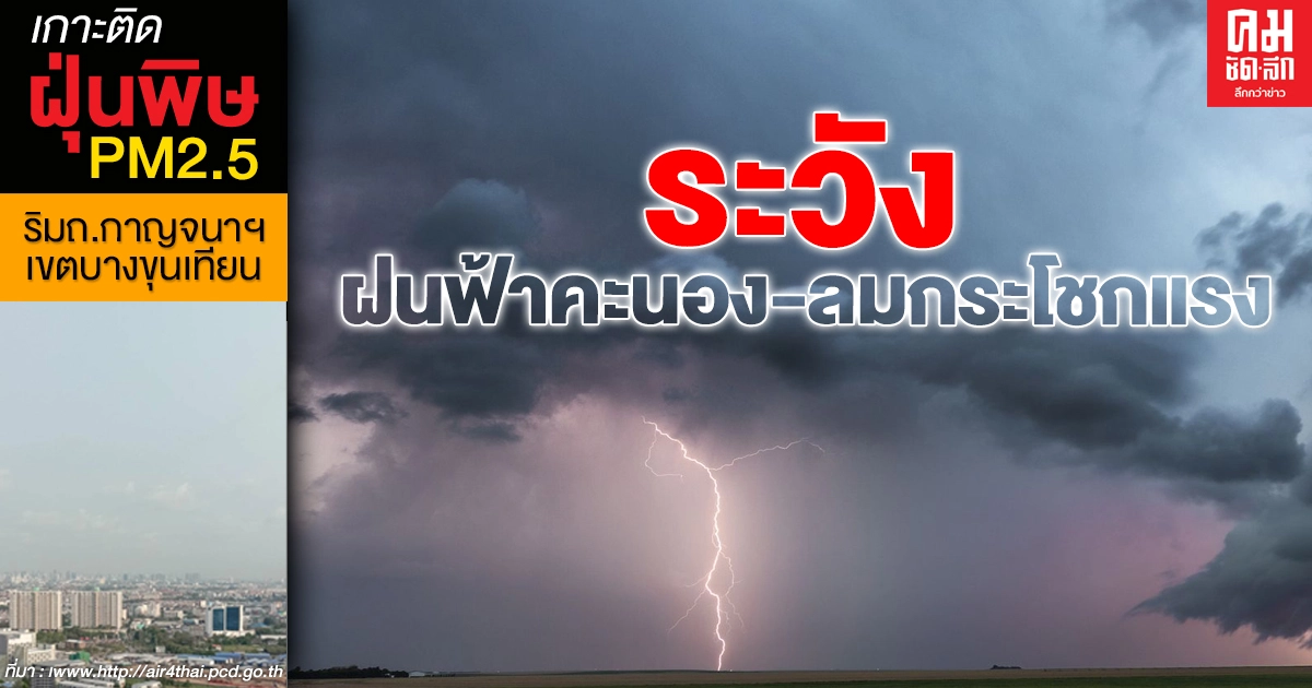 กรมอุตุฯ เตือนระวังฝนฟ้าคะนอง-ลมกระโชกแรง และมีลูกเห็บตกบางพื้นที่ กรมอุตุฯ เตือนระวังฝนฟ้าคะนอง-ลมกระโชกแรง และมีลูกเห็บตกบางพื้นที่