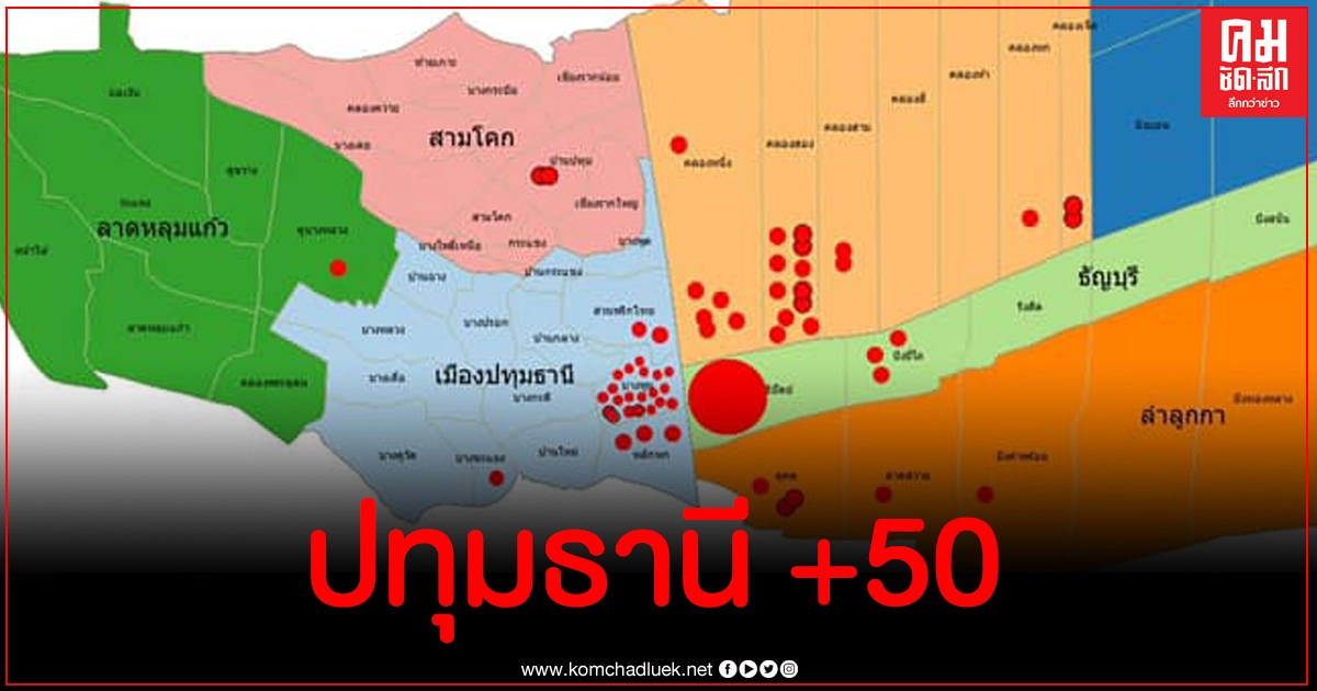 ปทุมธานีพบผู้ติดเชื้อโควิด-19 เพิ่ม 50 ราย เผยไทม์ไลน์ผู้ป่วย 8 คน เช็กเลย ปทุมธานีพบผู้ติดเชื้อโควิด-19 เพิ่ม 50 ราย เผยไทม์ไลน์ผู้ป่วย 8 คน เช็กเลย