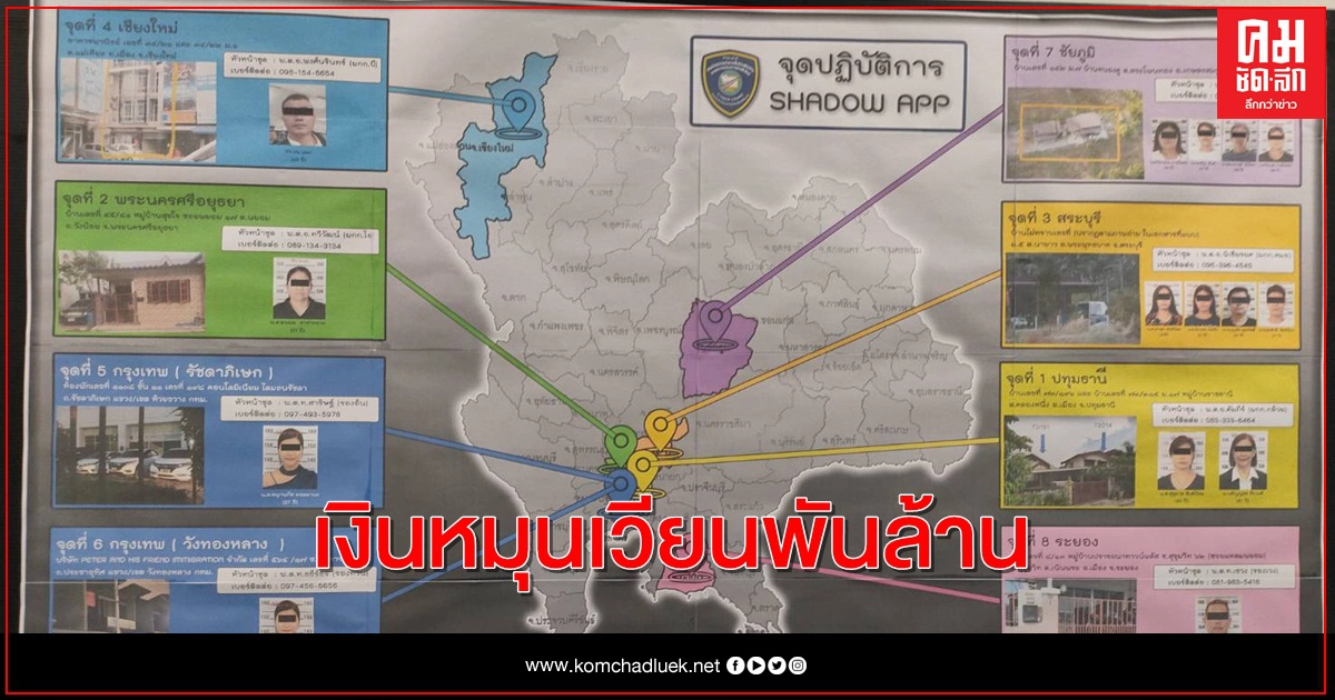 เปิดปฎิบัติการ SHADOW APP ค้น 8 จุดทั่วประเทศ