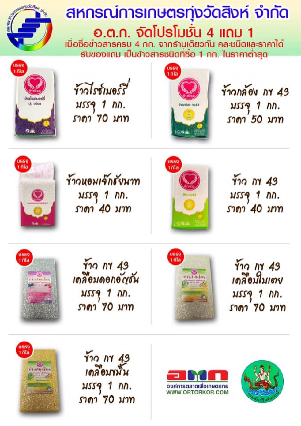 กรมส่งเสริมสหกรณ์หนุนสหกรณ์ขนข้าวสารคุณภาพดี
