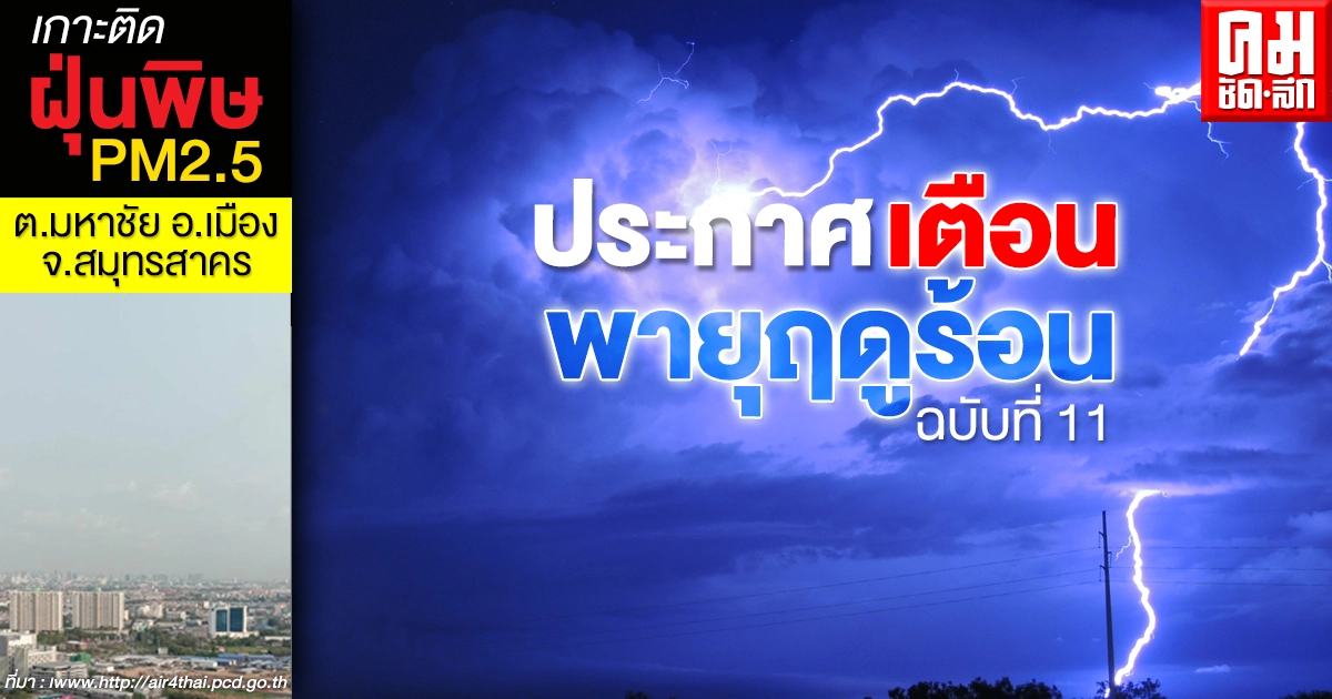 ประกาศเตือน "พายุฤดูร้อน" ฉบับที่ 11 ทำ 64 จังหวัดเจอพายุ ฝนตกหนัก เฝ้าระวังให้ดี ประกาศเตือน "พายุฤดูร้อน" ฉบับที่ 11 ทำ 64 จังหวัดเจอพายุ ฝนตกหนัก เฝ้าระวังให้ดี