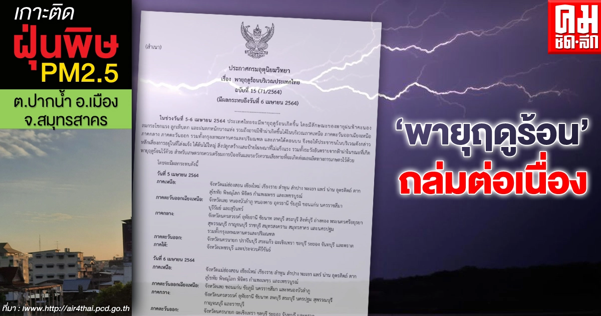 "พายุฤดูร้อน" เตือนระวัง 60 จว. รับมือฝนตกหนัก กทม.โดนด้วย
