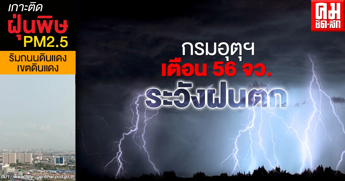 กรมอุตุฯ เตือน 56 จังหวัด ระวังฝนตกหนัก กทม.ก็ไม่รอด กรมอุตุฯ เตือน 56 จังหวัด ระวังฝนตกหนัก กทม.ก็ไม่รอด