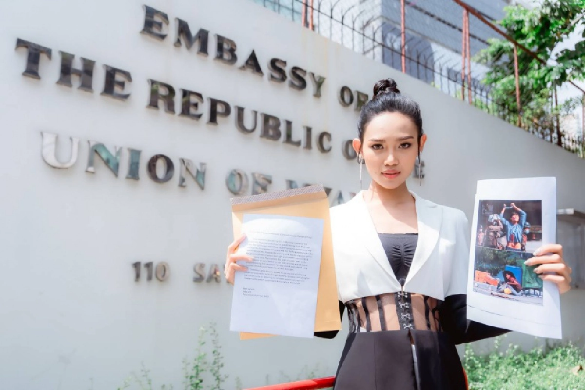 \"ฮาน เลย์\" ยื่นหนังสือต่อสถานทูตเมียนมาฯเรียกร้องให้ยุติความรุนแรงและปล่อยตัวผู้ประท้วง