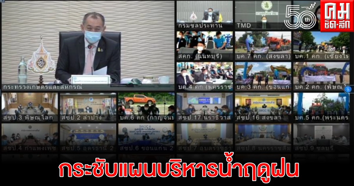 กรมชลฯ กระชับแผนบริหารน้ำฤดูฝนหลังอุตุฯคาดพายุเข้าไทย 2-3 ลูก ส.ค.-ก.ย.64