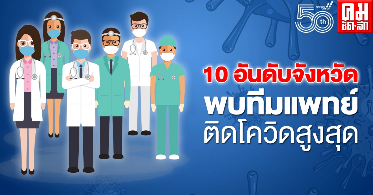 เปิดรายชื่อ 10 อันดับจังหวัด ที่พบบุคลากรทางการแพทย์ ติดเชื้อโควิดสูงสุด 