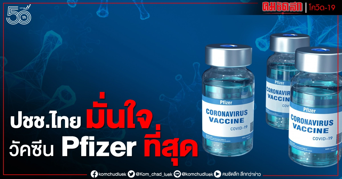 สวนดุสิตโพล ชี้คนไทย มั่นใจวัคซีน Pfizer มาเป็นอันดับ 1 สวนดุสิตโพล ชี้คนไทย มั่นใจวัคซีน Pfizer มาเป็นอันดับ 1