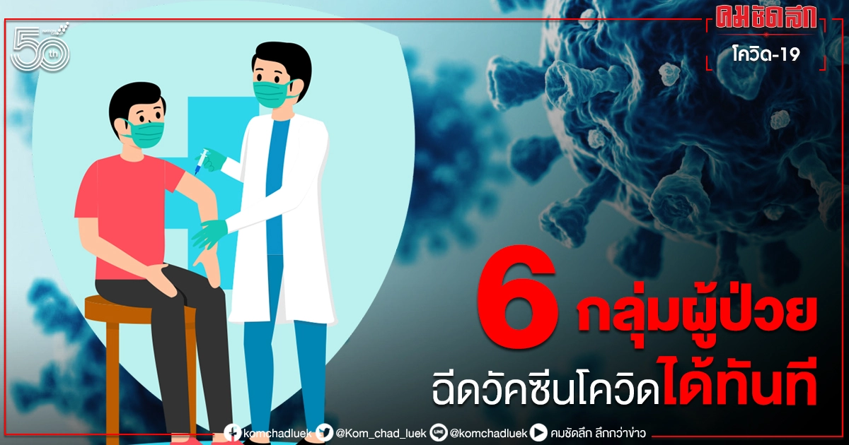 ราชวิทยาลัยอายุรแพทย์ฯประกาศ 6 กลุ่มผู้ป่วยต่อไปนี้ ฉีดวัคซีนโควิดได้ทันที ราชวิทยาลัยอายุรแพทย์ฯประกาศ 6 กลุ่มผู้ป่วยต่อไปนี้ ฉีดวัคซีนโควิดได้ทันที