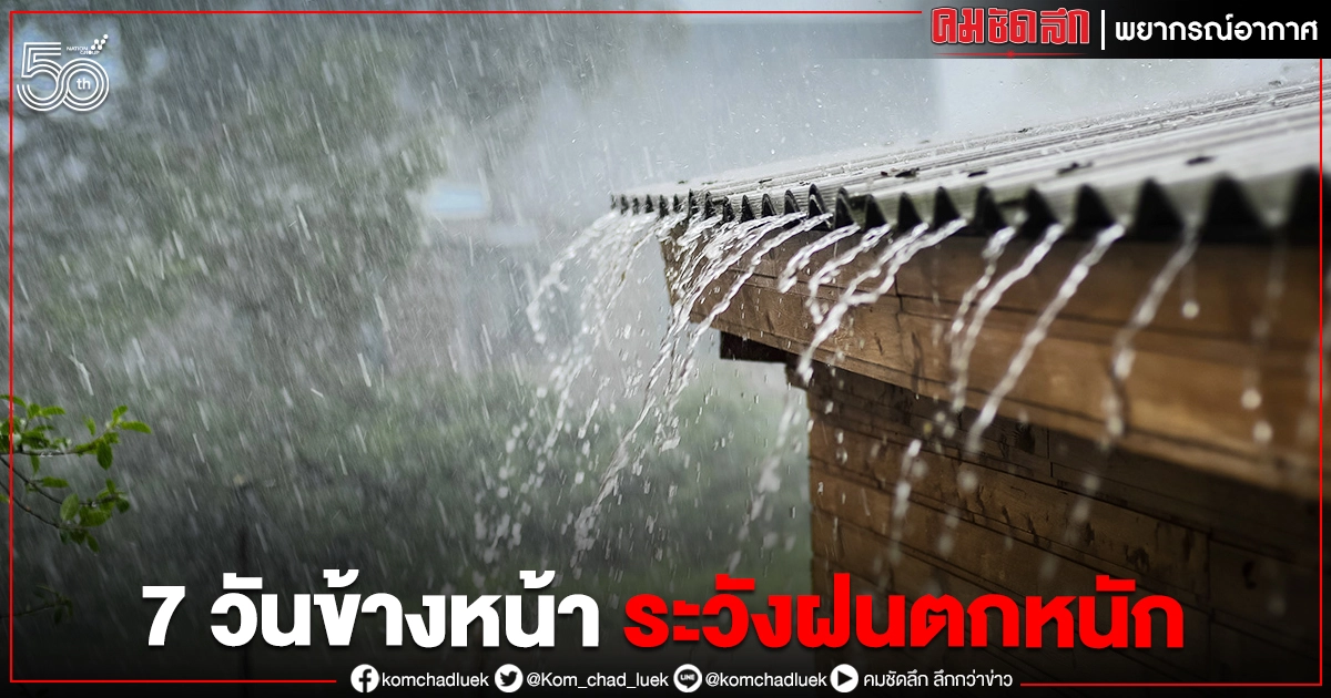 เช็กสภาพอากาศ 7 วันข้างหน้า เตือนระวังฝนตกหนัก กทม.โดนด้วย ช่วง 6-12 มิ.ย.64