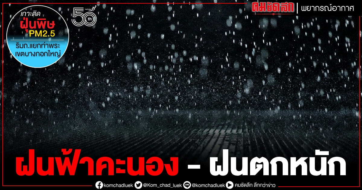 "พยากรณ์อากาศวันนี้" เตือน 52 จว.ทั่วไทยฝนฟ้าคะนอง-ฝนตกหนัก 60-70% กทม.ก็ไม่รอด "พยากรณ์อากาศวันนี้" เตือน 52 จว.ทั่วไทยฝนฟ้าคะนอง-ฝนตกหนัก 60-70% กทม.ก็ไม่รอด