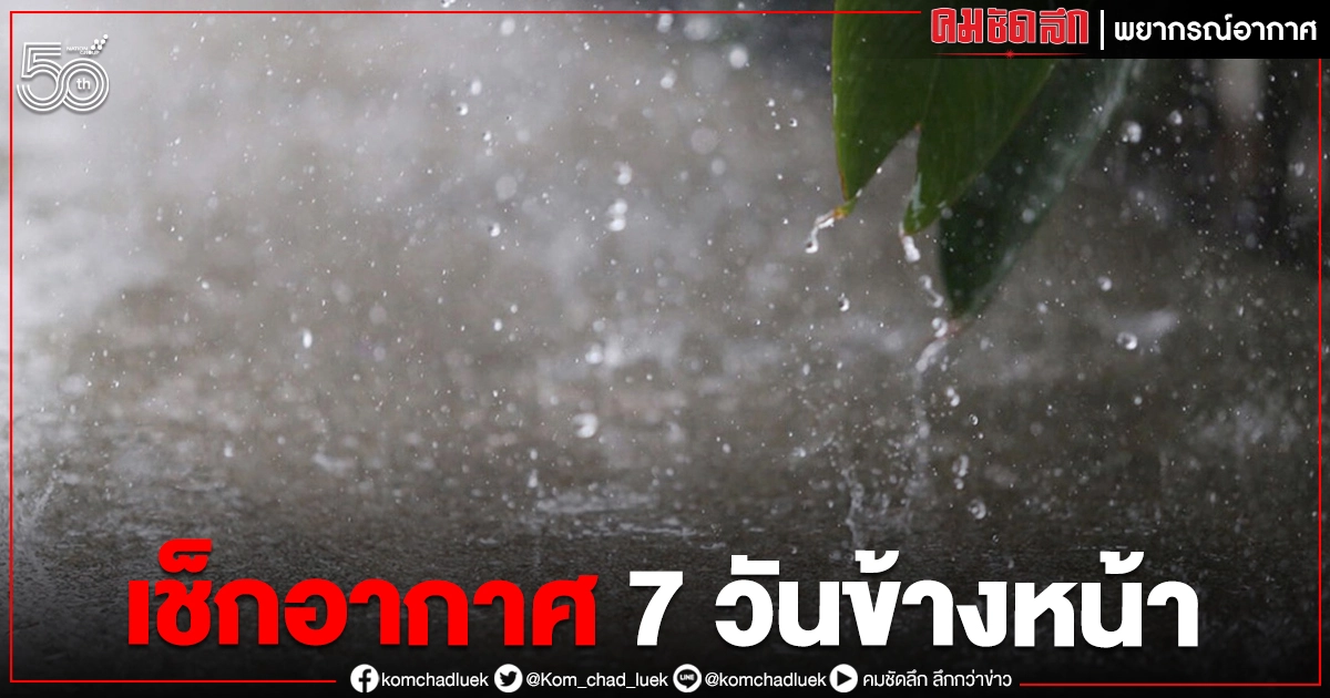 "เช็กสภาพอากาศ" 7 วันข้างหน้า รับมือฝนตกหนักต่อเนื่อง 13 -19 มิ.ย 64