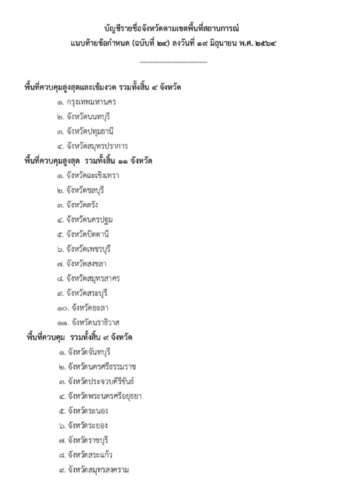 โควิด-19, ราชกิจจานุเบกษา
