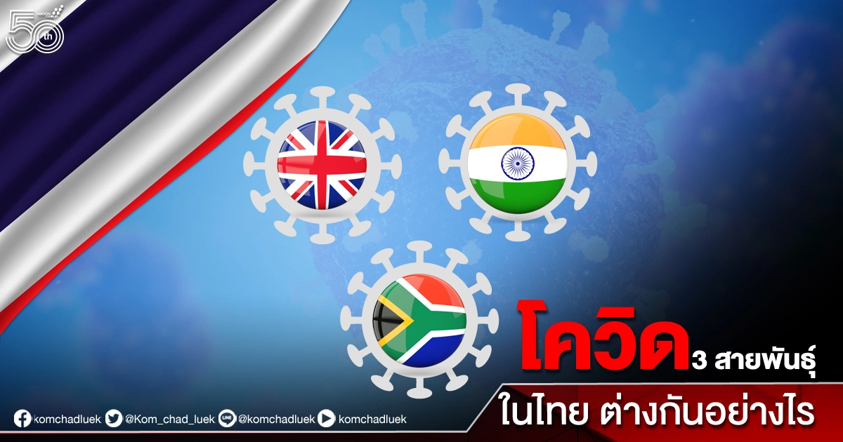 ต่างกันอย่างไร "โควิด 3 สายพันธุ์" ที่กำลังระบาดในไทย ต่างกันอย่างไร "โควิด 3 สายพันธุ์" ที่กำลังระบาดในไทย