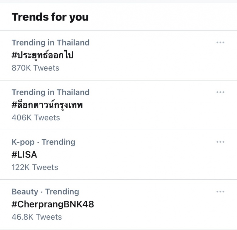 #ประยุทธ์ออกไป" ติดเทรนด์อันดับ 1 ทวิตเตอร์วันนี้