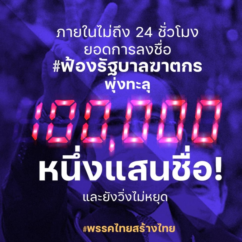 "บอล ธนวัฒน์" ชวนลงชื่อ #ฟ้องรัฐบาลฆาตกร แบบทะลุล้านสร้างประวัติศาสตร์