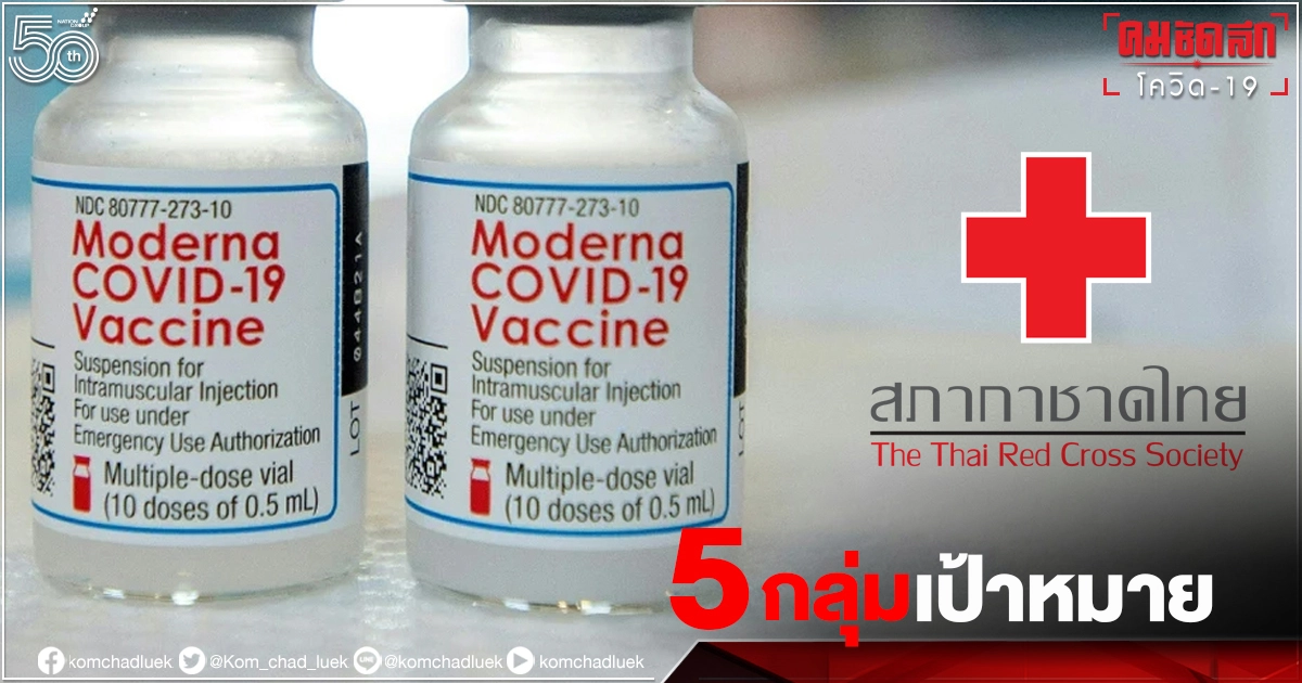 "สภากาชาดไทย" เผยแล้ว 5 กลุ่มเป้าหมาย "ฉีดวัคซีน" "โมเดอร์นา" ฟรี "สภากาชาดไทย" เผยแล้ว 5 กลุ่มเป้าหมาย "ฉีดวัคซีน" "โมเดอร์นา" ฟรี