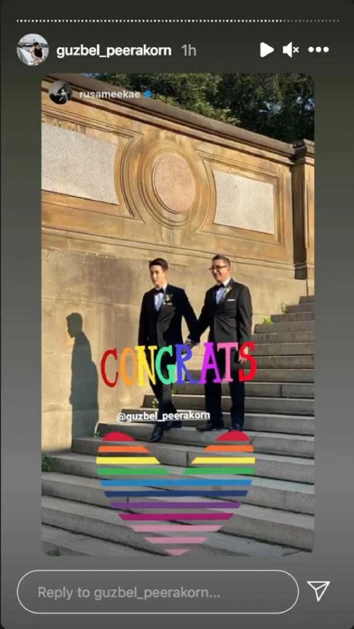 นักแสดงหนุ่ม 'กัสเบล พีรกร' ควงแฟนหนุ่ม เข้าพิธีแต่งงานที่นิวยอร์ก