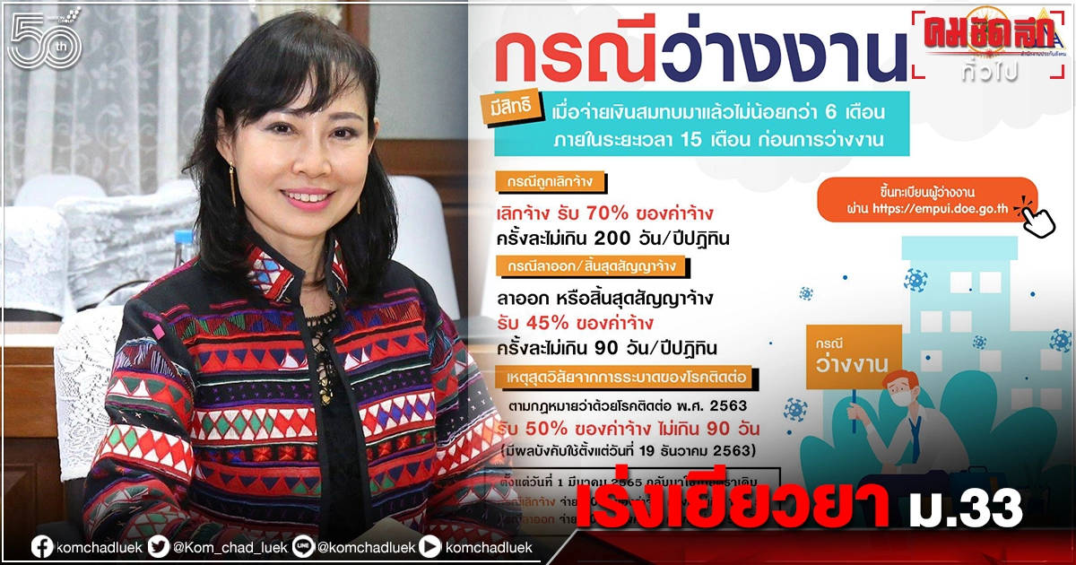 "ประกันสังคม" ย้ำ เร่งเยียวยาจ่ายเงินว่างงานจาก"โควิด-19" ให้นายจ้าง รีบยื่นขอผ่านระบบ e-service "ประกันสังคม" ย้ำ เร่งเยียวยาจ่ายเงินว่างงานจาก"โควิด-19" ให้นายจ้าง รีบยื่นขอผ่านระบบ e-service