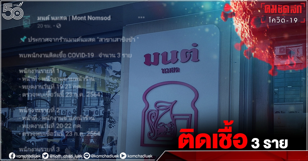 โควิดวันนี้"มนต์นมสด" สั่งปิดสาขาเสาชิงช้า หลังพบพนักงานติดเชื้อ 3 ราย โควิดวันนี้"มนต์นมสด" สั่งปิดสาขาเสาชิงช้า หลังพบพนักงานติดเชื้อ 3 ราย
