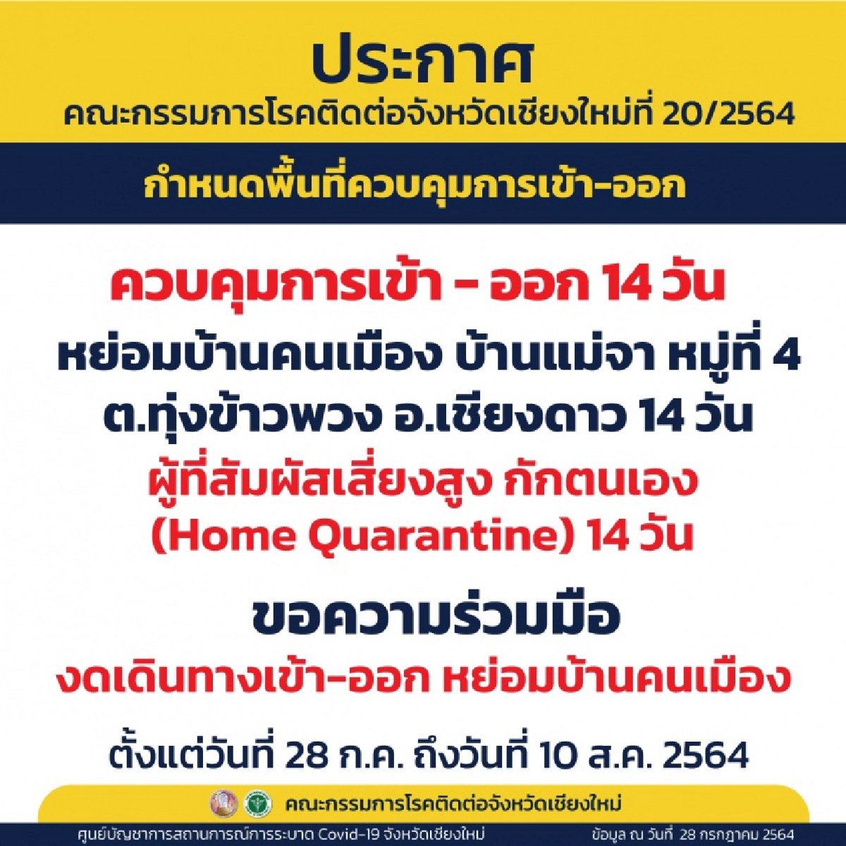 โควิดลาม สั่งปิด "บ้านแม่จา" โยง "คลัสเตอร์รถวิบากเชียงดาว"
