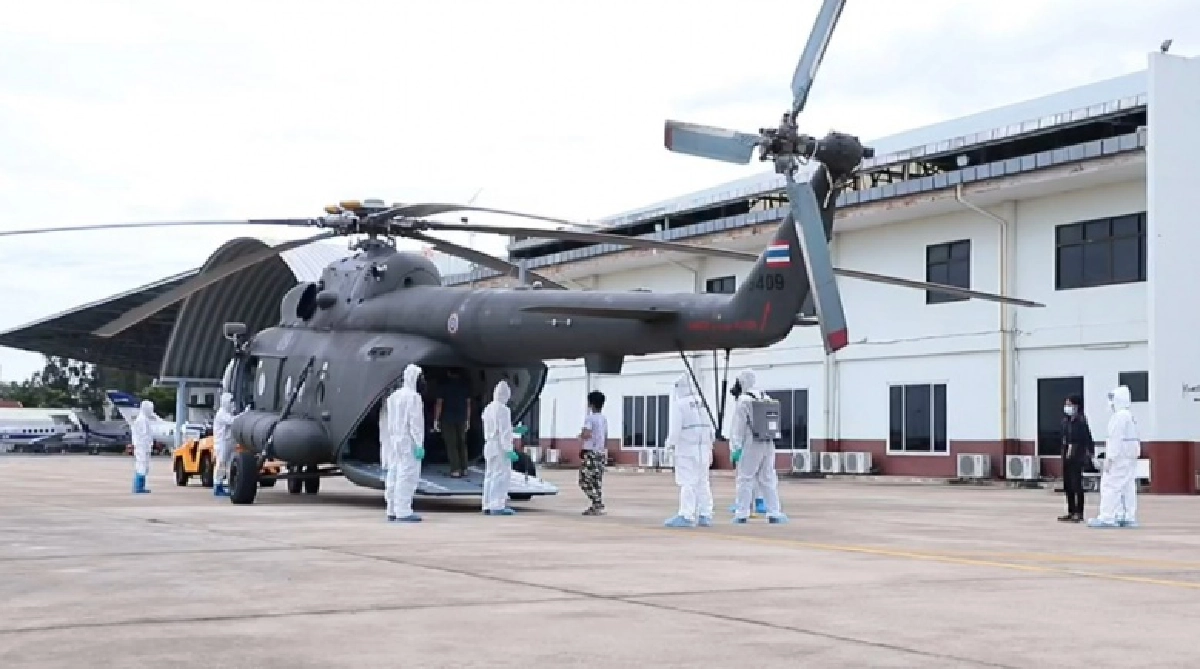 เปิดภารกิจ "เฮลิคอปเตอร์" MI-17 ส่งผู้ป่วย "โควิด" กลับบ้านเที่ยวแรก 