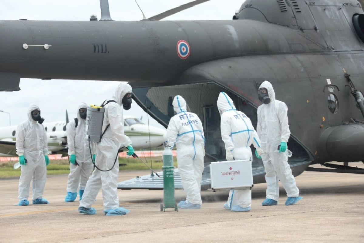 เปิดภารกิจ "เฮลิคอปเตอร์" MI-17 ส่งผู้ป่วย "โควิด" กลับบ้านเที่ยวแรก 