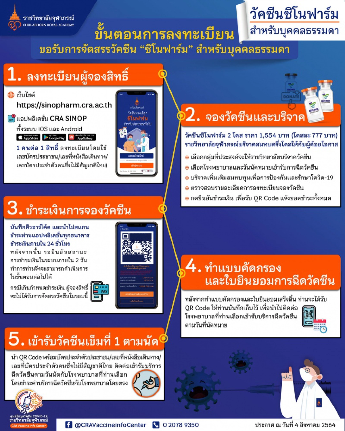 คลิปชวนยิ้ม จอง "วัคซีนซิโนฟาร์ม" กับ "ราชวิทยาลัยจุฬาภรณ์" นึกว่ากดบัตรคอนเสิร์ต
