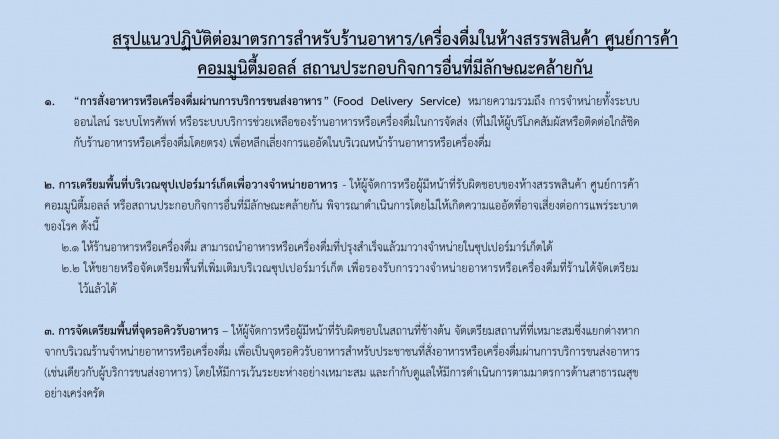 รองโฆษกรัฐบาล เคลียร์ชัด ซื้อ"อาหาร"จาก"ร้านในห้าง"ได้  