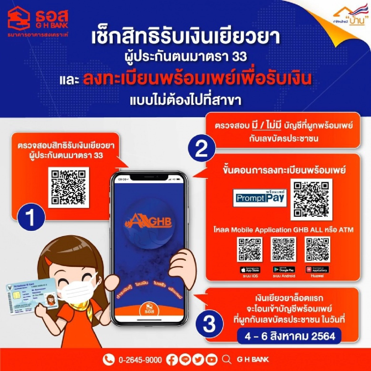 เช็กที่นี่ "ผู้ประกันตน ม.33" อีก 3 จังหวัด อย่าลืมผูกบัญชี Prompt Pay เดี๋ยวเงินไม่เข้า 9 ส.ค.นี้