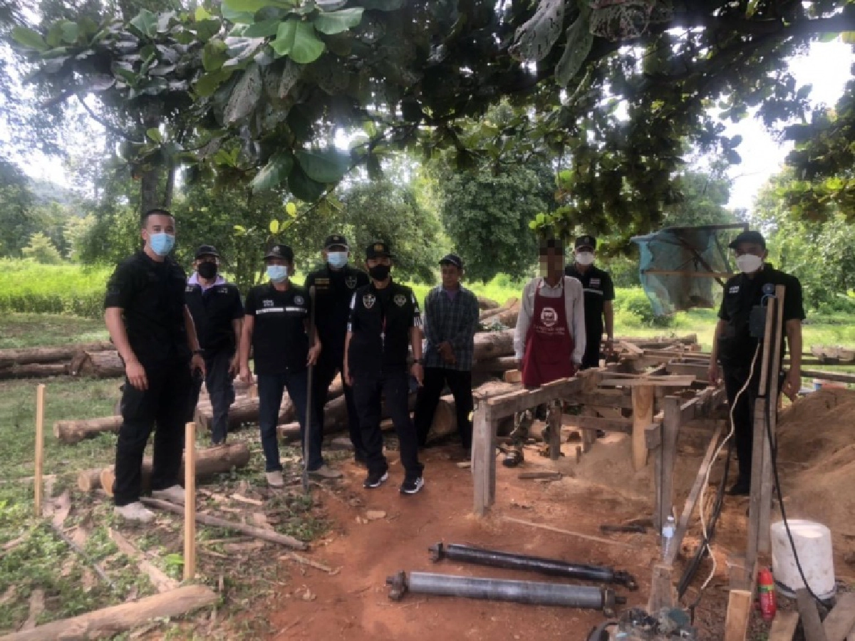 แค่คิดก็ขนลุก ลักลอบใช้ "สุสาน" แปรรูปไม้เถื่อน ตำรวจรวบ 2 ผู้ต้องหา พร้อมเลื่อยยนต์