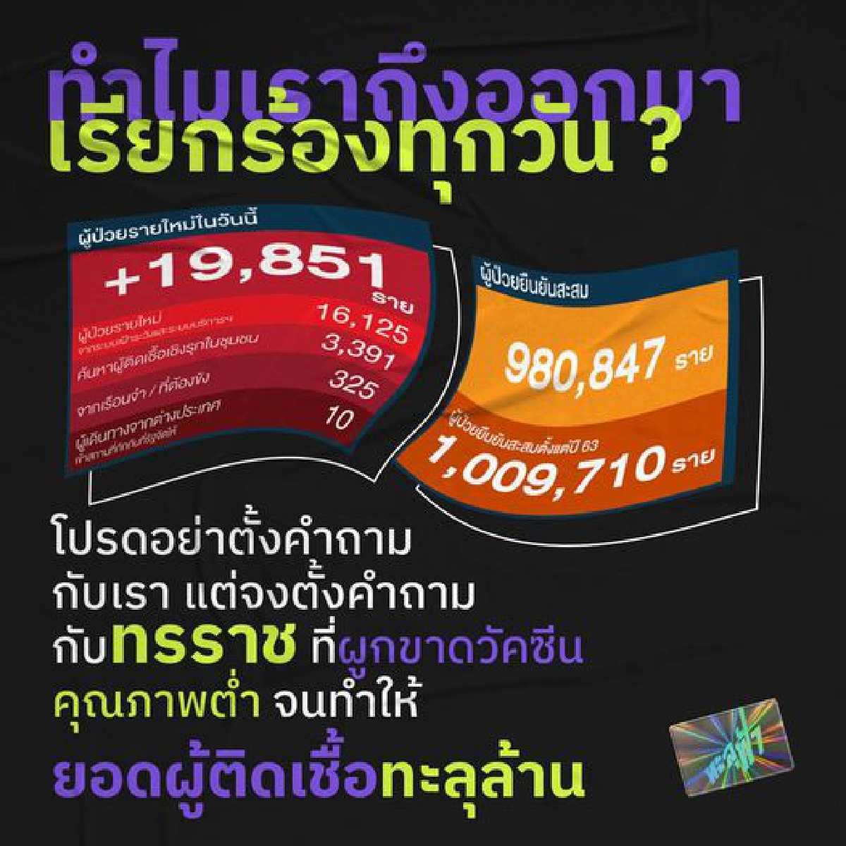 "ทะลุฟ้า" นัด #ม็อบ21สิงหา ยื่นหนังสือ "ทะลุโลก" ร้อง "OHCHR"