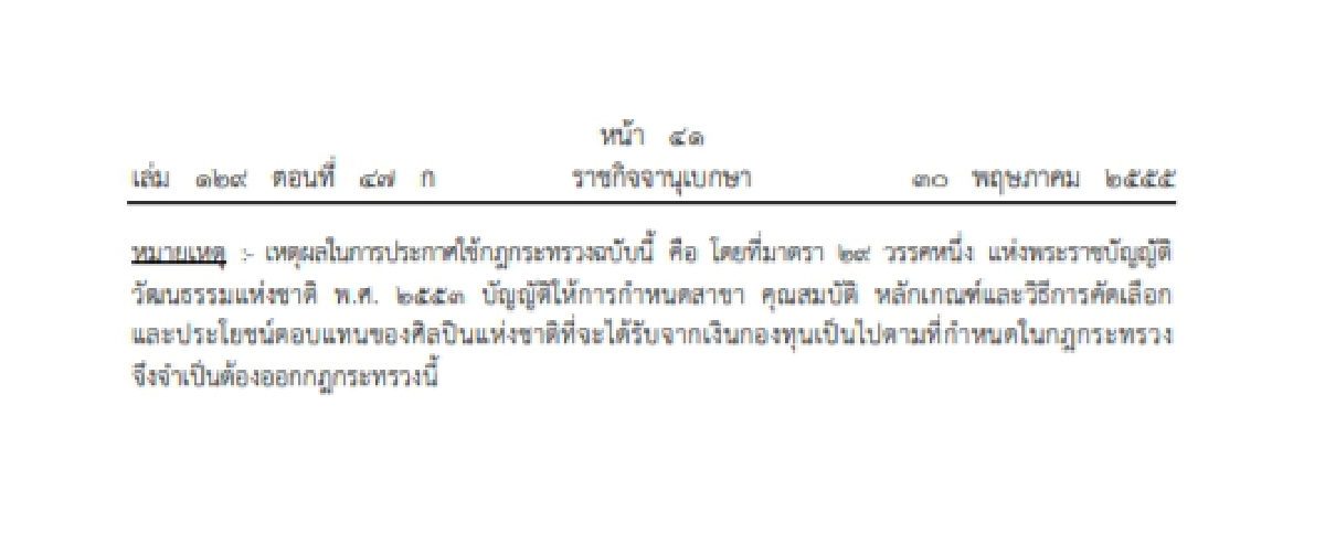 ราชกิจจาระบุ "ศิลปินแห่งชาติ"ต้องไม่ประพฤติเสื่อมเสีย