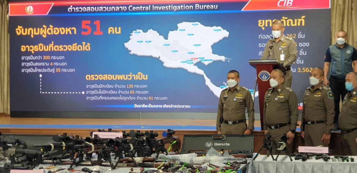 บช.ก. เปิดยุทธการกวาดล้าง "ปืนเถื่อน" ลุยค้น 126 ทั่วประเทศ ยึดกว่า 300 กระบอก