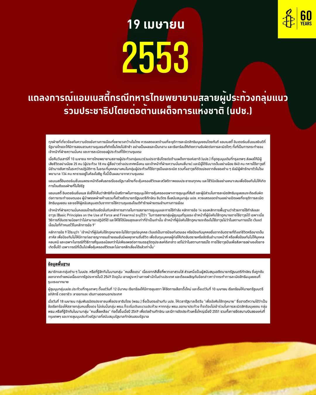 แอมเนสตี้ออกแถลงการณ์ โต้แรมโบ้อีสาน แจงกิจกรรมเพื่อสิทธิมนุษยชน รอบ 10 ปี