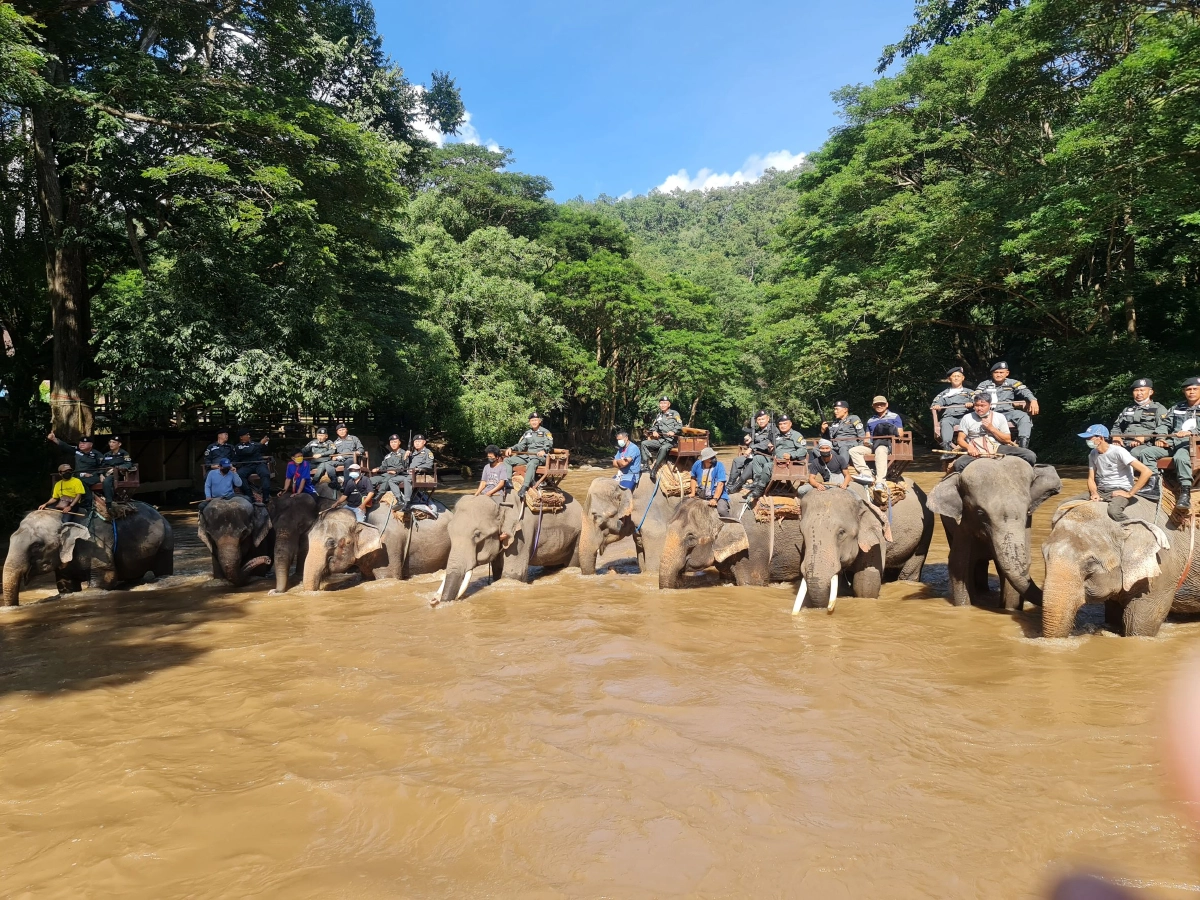 ตำรวจ "ขี่ช้างล่องแก่ง" ปางช้างแม่ตะมาน ตะลุยสำรวจ เส้นทางท่องเที่ยว