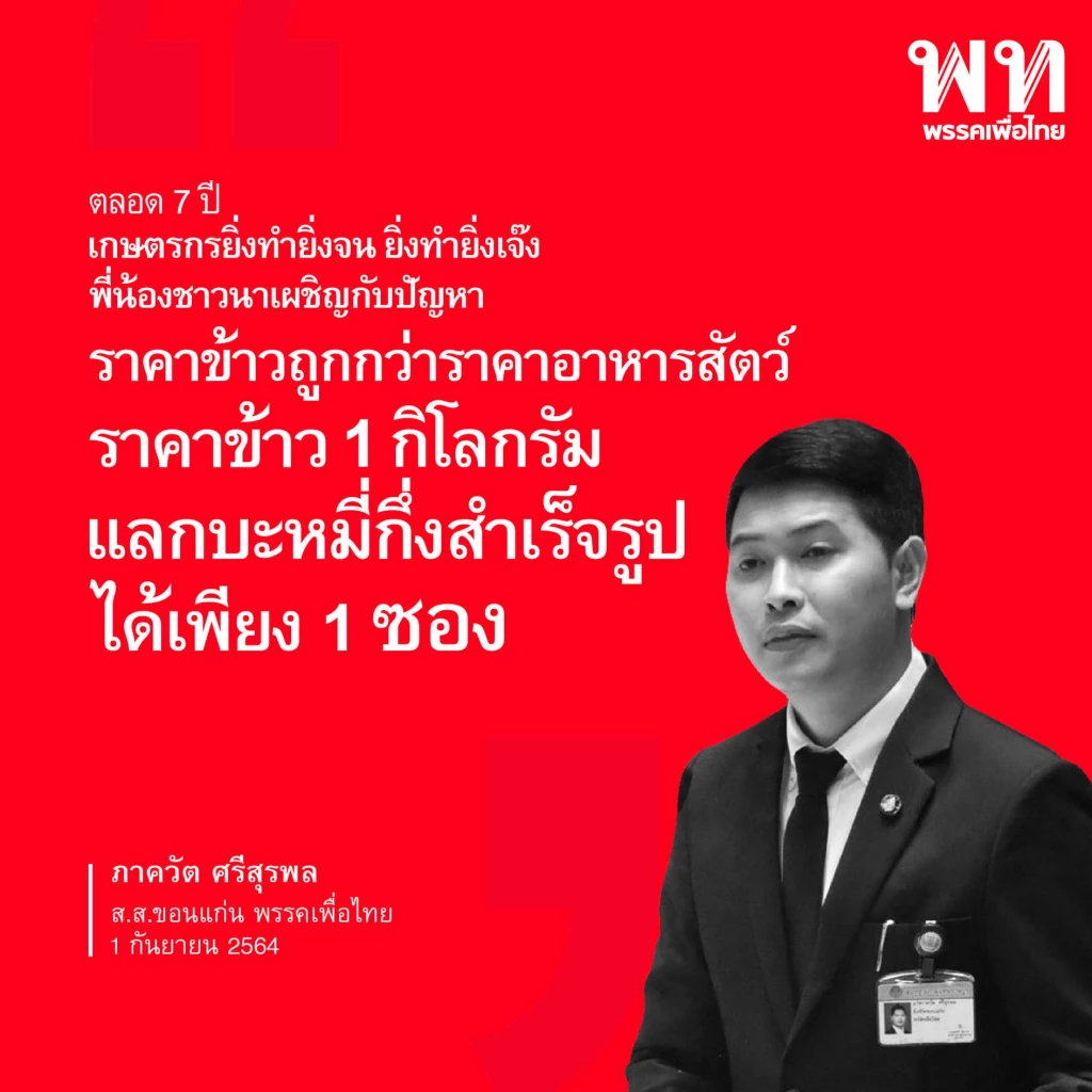 เพื่อไทย รวม 10 วาทะแห่งปี 2564 "ส.ส.เพื่อไทย" เชือดรัฐบาลประยุทธ์